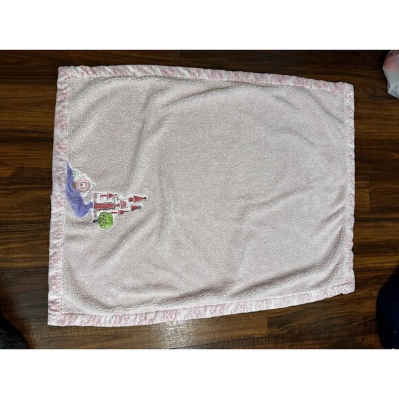 Disney Baby Cinderella Castle Pink Plush Satin Embroidered Crib Blanket READ - Picture 2 of 16